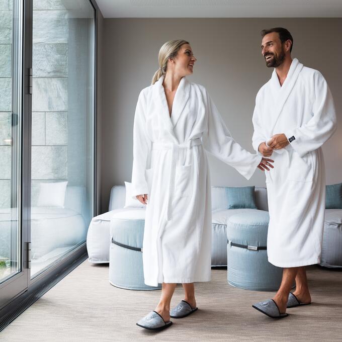 couple in wellness hotel in Arosa