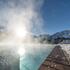 infinity pool in the Swiss mountains