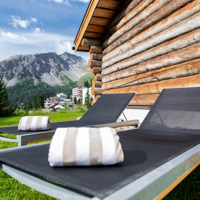 sun lounger on a wellness holiday Grisons