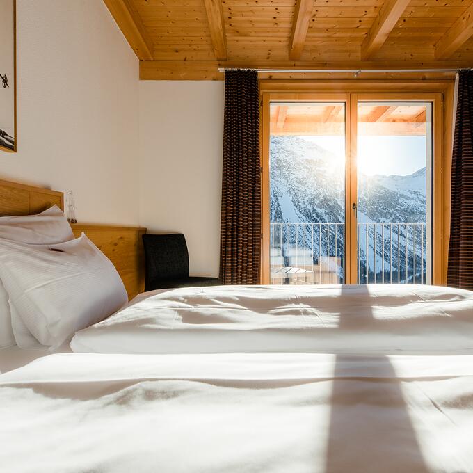 Hotelzimmer in den Bergen Schweiz